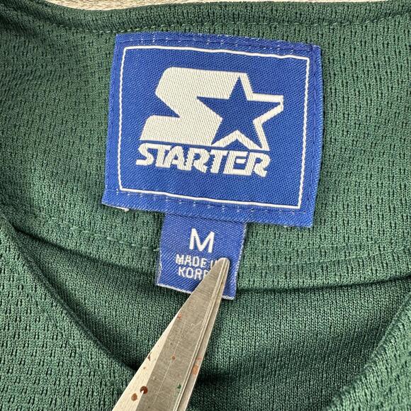 VTG Miami Hurricanes Baseball Jersey Mens Medium Olive Green 90's Y2K Starter - Picture 3 of 7